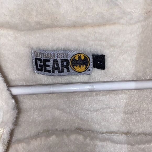 Gotham City Gear Women's Cream Collared Faux Suede Sherpa Jacket Size Large - Picture 8 of 10